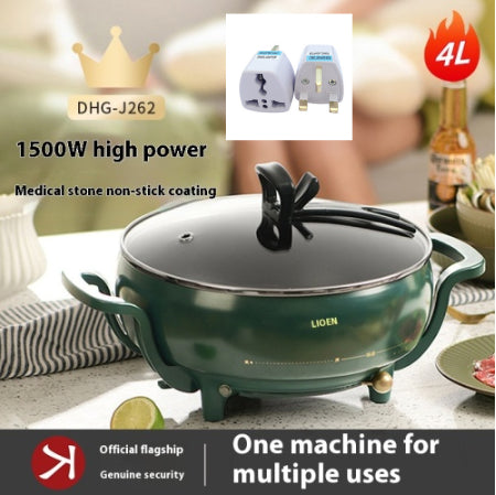 Color: Green, Specifications: 1500W-UK, Electrical outlet:  - Electric Hot Pot With Multiple Functions And Uses