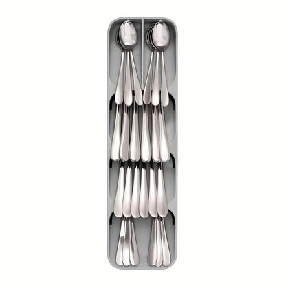 Multi Grid Cutlery Divider Organizer, 1 Count Multifunctional Knife and Fork Compartment Storage Box, Drawer Storage Tray for Kitchen, Summer Kitchen Accessories, Summer for Gift, Kitchen Gadgets