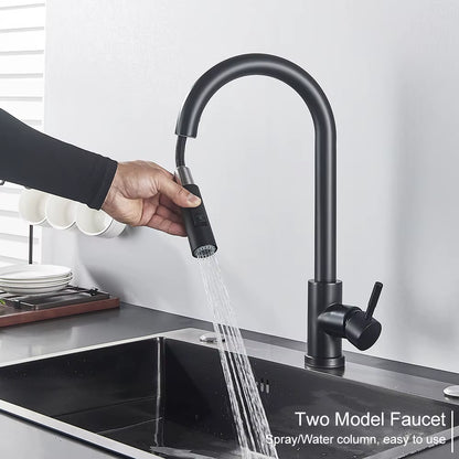 Pull Out Sensor Black Kitchen Faucet Sensitive Touch Control Faucet Mixer for Kitchen Touch Sensor Kitchen Mixer Tap