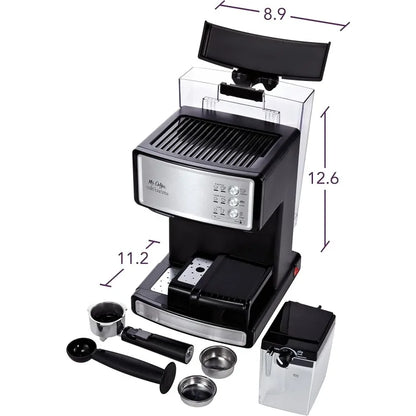 Espresso and Cappuccino Machine, Stainless Steel, Programmable Coffee Maker with Automatic Milk Frother, 15-Bar Pump