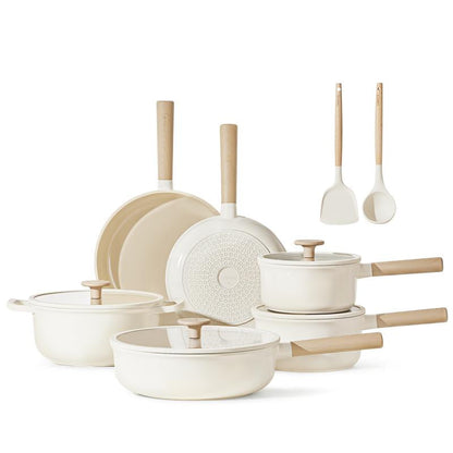 CAROTE 12-Piece Nonstick Cookware Set - Healthy, PFOS & PFOA Free for All Your Culinary Needs