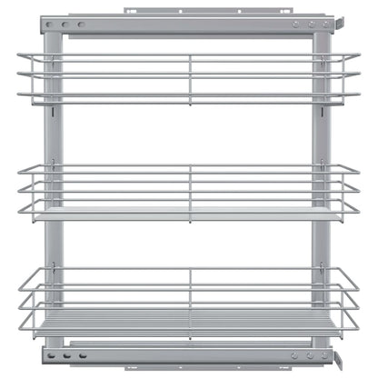 3-Tier Pull-out Kitchen Wire Basket Silver 18.5"x13.8"x22