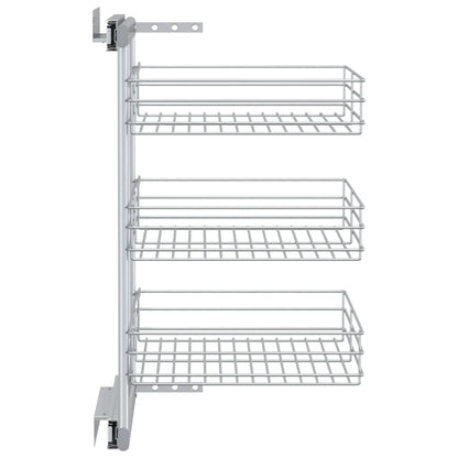 3-Tier Pull-out Kitchen Wire Basket Silver 18.5"x13.8"x22