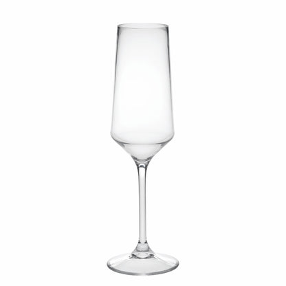 Set of Four Clear Tritan Plastic Stemmed Flutes