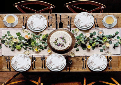 Lorenzo Import Cora-57 57 Piece Dinnerware Set & Bone China Service for 8 People - Cora