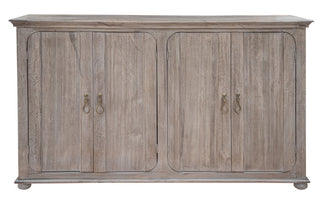 72" Sand Solid and Manufactured Wood Distressed Credenza