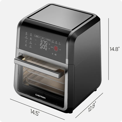 Chefman 6-in-1 Multifunctional Air Fryer Oven with 12 Qt Capacity and Digital Touchscreen - Black