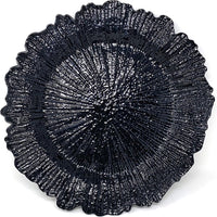Allgala 13-Inch Heavy-Duty Round Charger Plates, Set of 6, Reef Black - HD80334