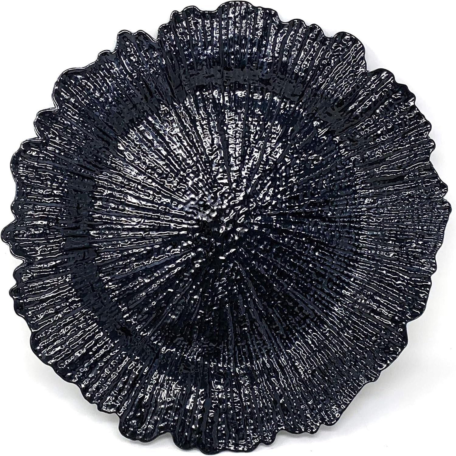 Allgala 13-Inch Heavy-Duty Round Charger Plates, Set of 6, Reef Black - HD80334