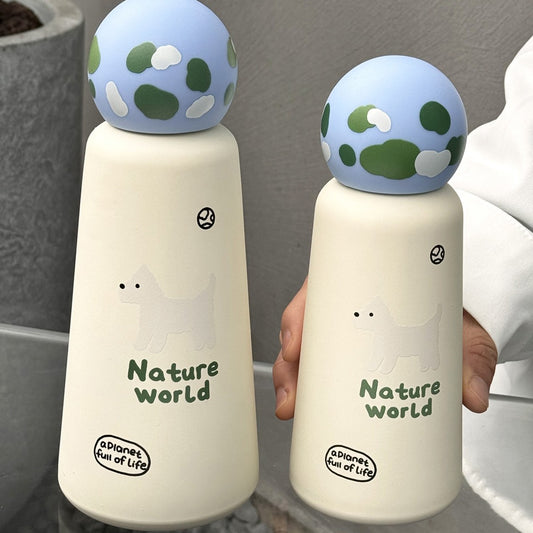 Color: Earth Home, Capacity: 500ml - Large Capacity Good-looking Portable Cartoon Cup