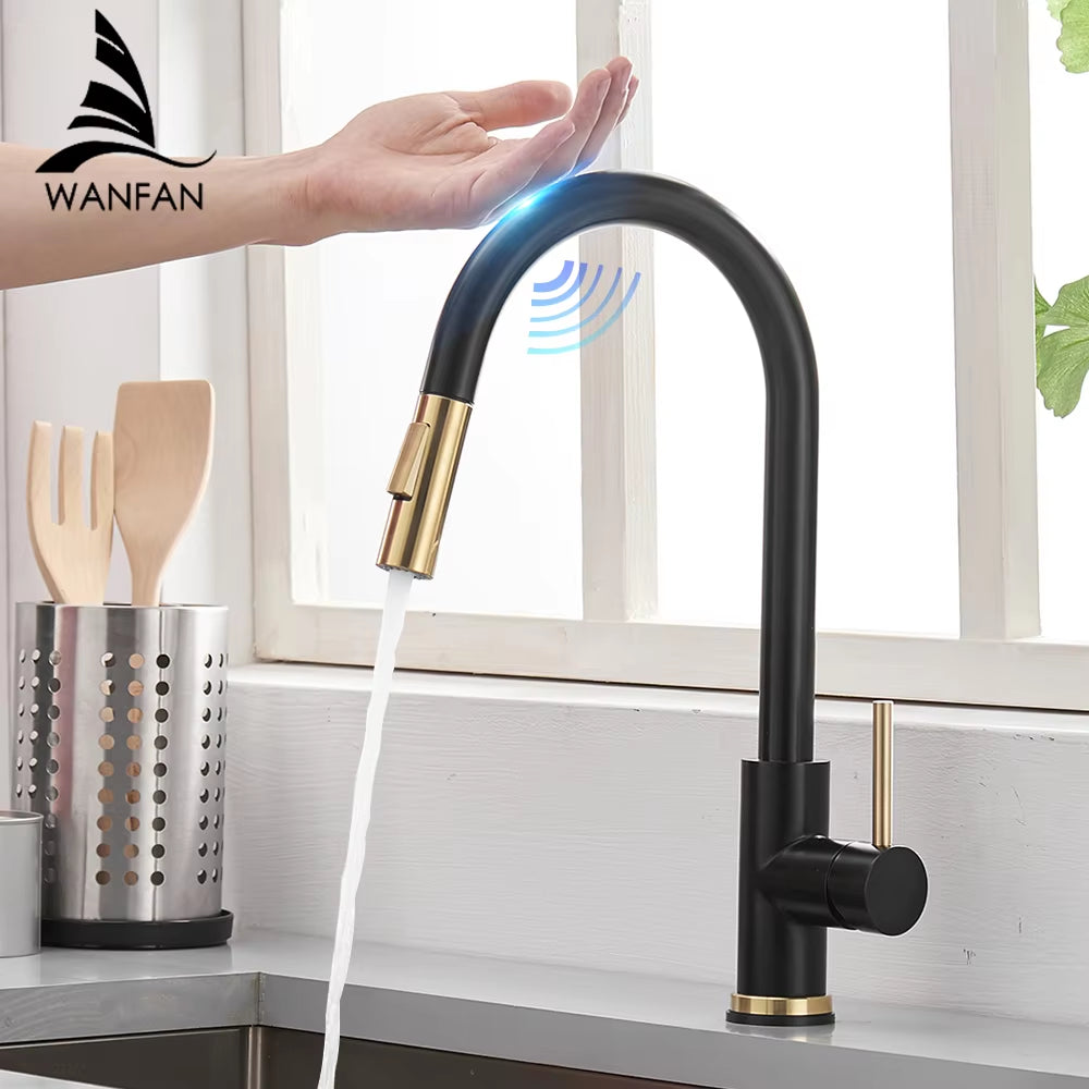 Pull Out Sensor Black Kitchen Faucet Sensitive Touch Control Faucet Mixer for Kitchen Touch Sensor Kitchen Mixer Tap 1005
