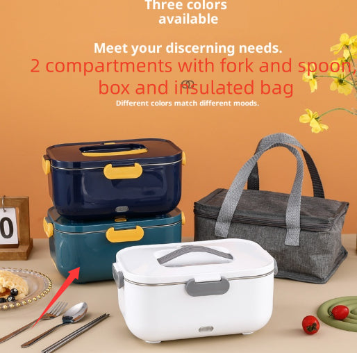 Color: Dark Green, Power supply: AU-SET 4, STYLE:  - Electric Lunch Box No Water Injection Heating Lunch Box