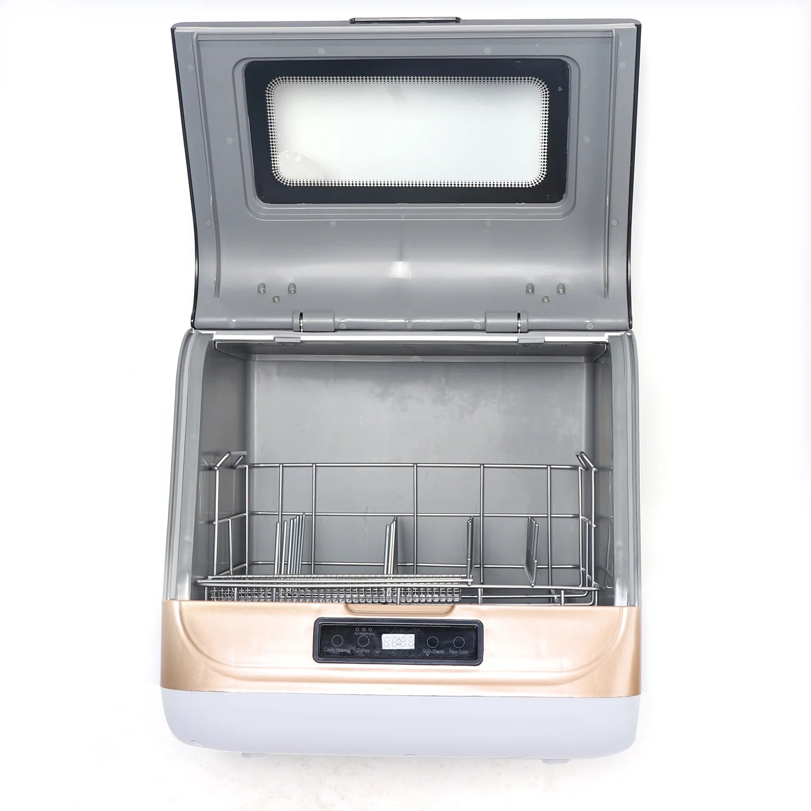 Miumaeov Portable Countertop Dishwasher 4 Washing Programs Display Automatic Dishwashing