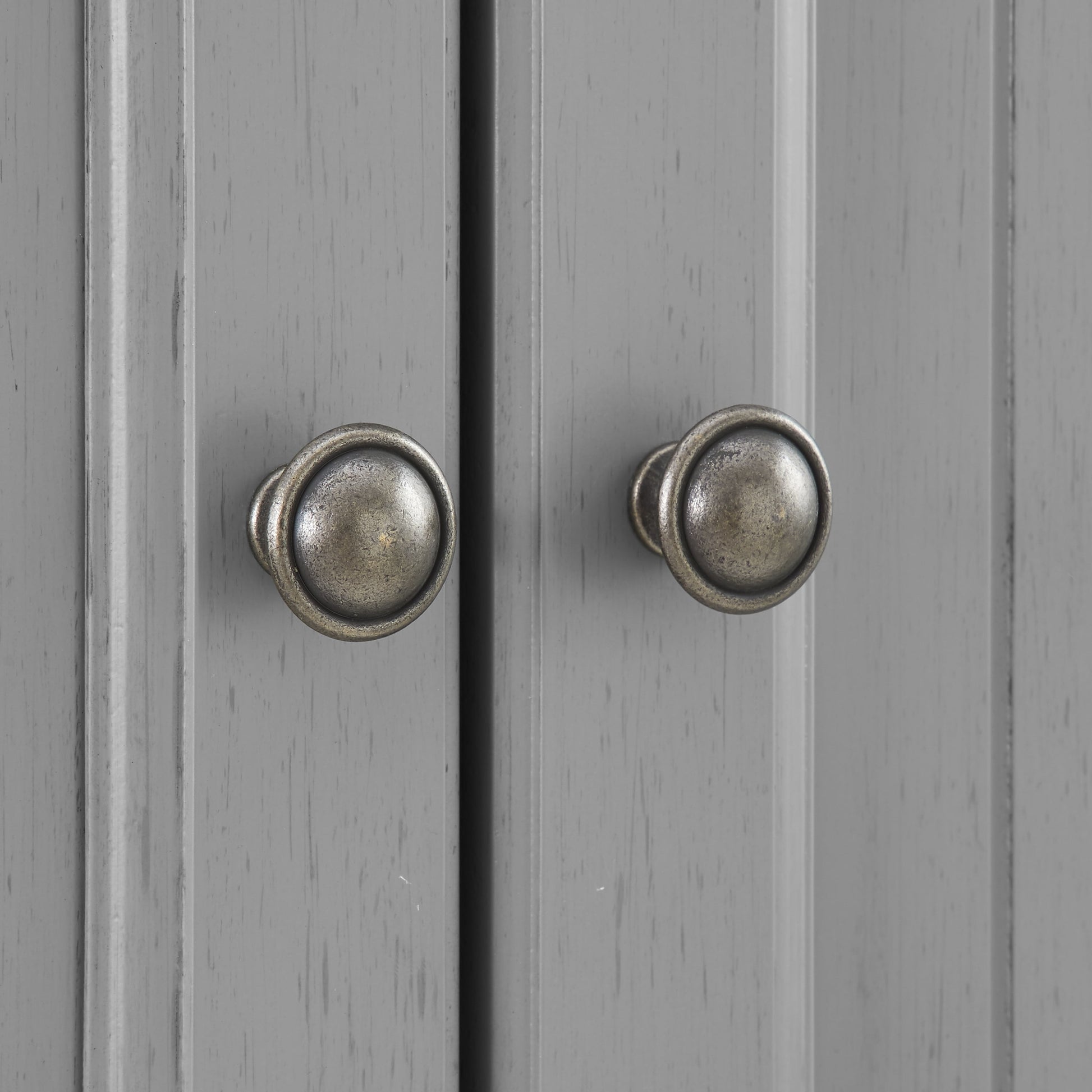Crosley Furniture Seaside Coastal Pantry with Distressed Gray and Gold Finish
