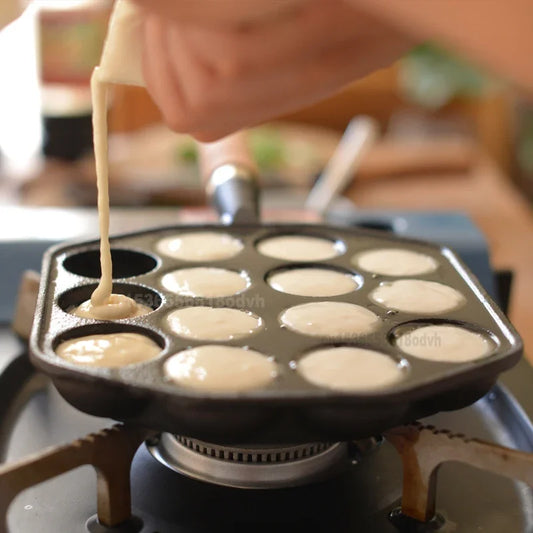Cast Iron Takoyaki Cake Takoyaki Maker Octopus Small Balls Cast Iron Pan Home Baking Cooking Tools Kitchen Cookware Grill Pan