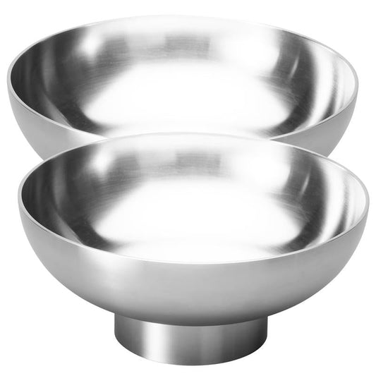 Luxurious Mirror-Finish Stainless Steel Bowls - Set of 2 for an Elevated Dining Experience