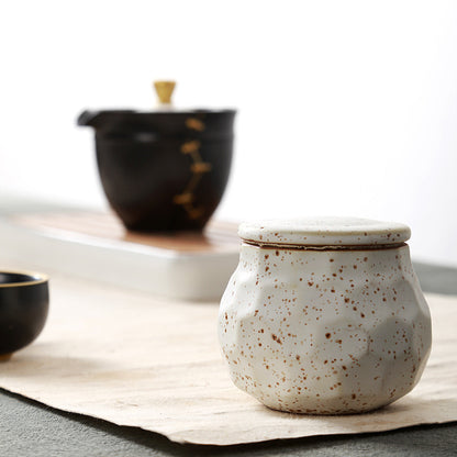 Sealed terracotta tea caddy