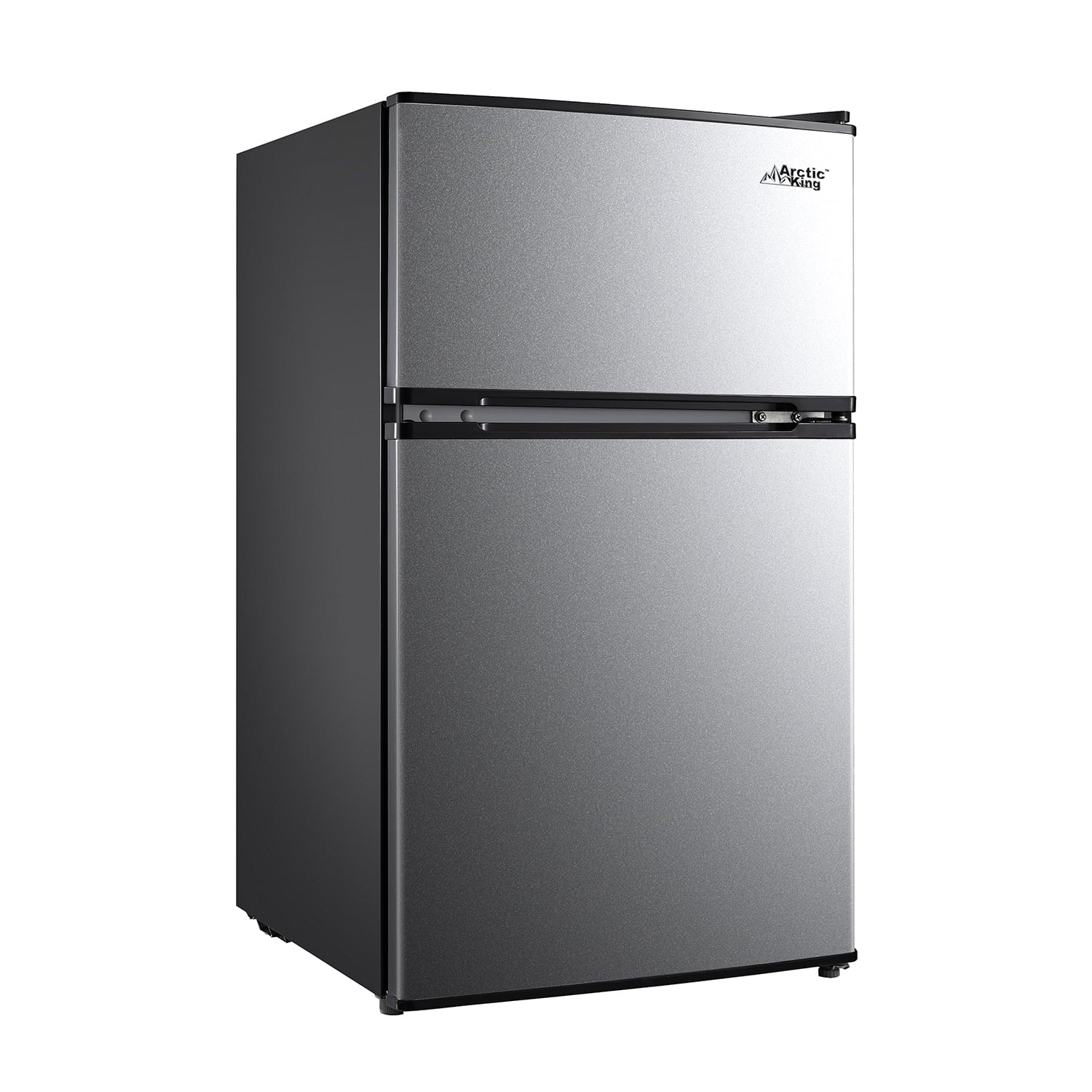 Arctic King 3.2 Cu Ft Two Door Mini Fridge with Freezer, Stainless Steel, E-Star
