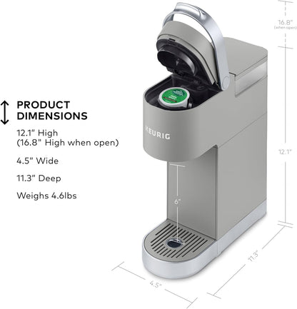 Keurig K-Mini Plus Coffee Maker - Compact & Convenient Single Serve with 6-12oz Brew Sizes, Holds 9 K-Cup Pods, Travel Mug Friendly - Studio Gray
