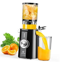 Cold Press Juicer, Slow Masticating Juicer Machines with 4.35" Feed Black