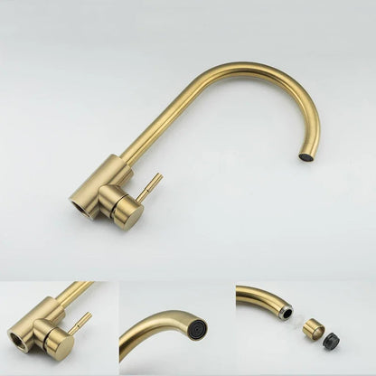 Elevate Your Kitchen Aesthetics with Our Elegant Gold Hot and Cold Water Faucet