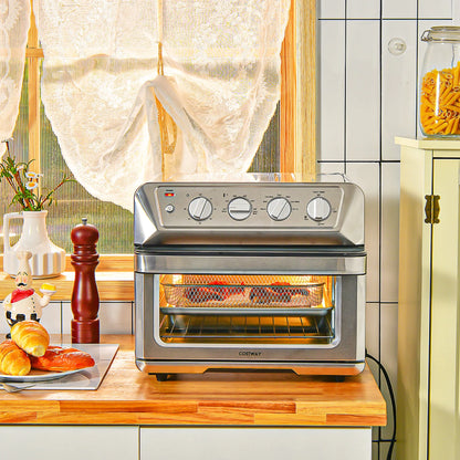Costway 21.5QT Air Fryer Toaster Oven 1800W Countertop Convection Oven W/ Recipe