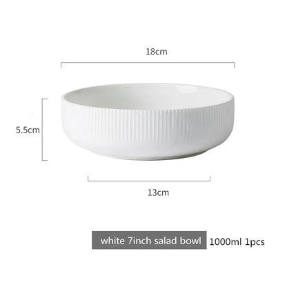 Nordic Ins Styel Ceramic Dinnerwar Matte Glazed Salad Dishes Soup Bowl Dinner Plates Serving Tray For Home Restaurant