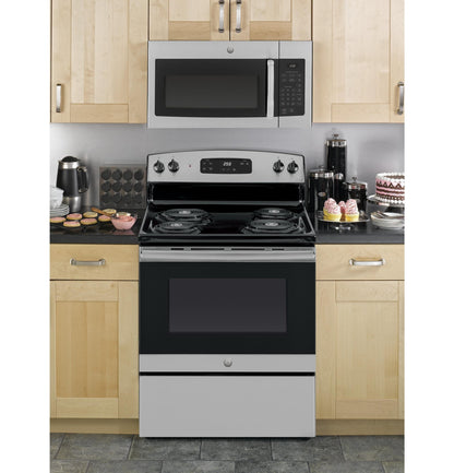 GE 30-Inch Over-The-Range Microwave Oven, 1.6 Cu. Ft. Capacity, 2-Speed 300 CFM Venting, Stainless Steel