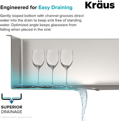 KHU110-27 PRO 27-Inch Undermount Sink Bundle - Complete Set with Sink, Bottom Grid, Assembly, Drain Cap, and Kitchen Towel