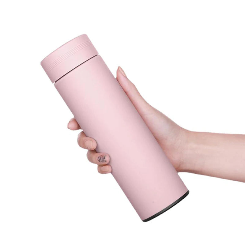 500ml Stainless Steel Smart Water Bottle with Temperature Display - Leakproof Vacuum Flask for Beverages - Perfect Holiday Gift