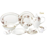 Lorenzo Import Cora-57 57 Piece Dinnerware Set & Bone China Service for 8 People - Cora
