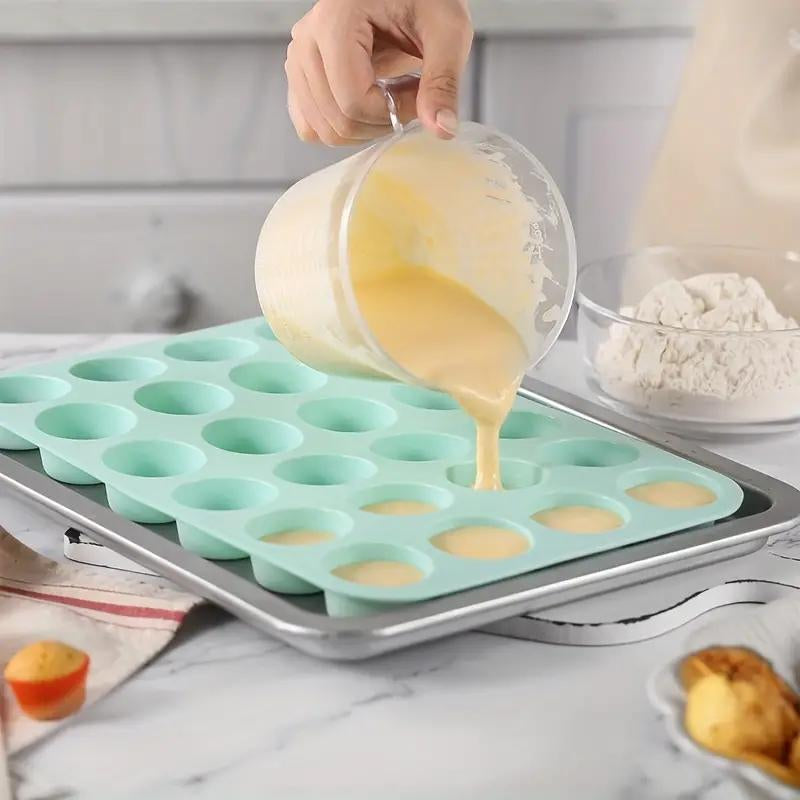 Summer 2024 Silicone Mini Muffin Pan, 2 Counts/Set 24-Cavity Mini Muffin Pan, Non-Stick Baking Cupcake Pan, Oven Accessories, Baking Tools, Kitchen Gadgets, Baking Supplies, Kitchen Accessories