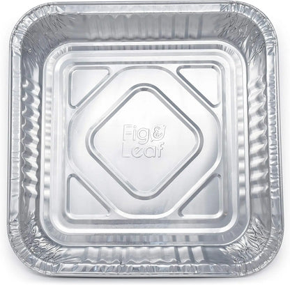 8” x 8” Square Baking Cake Pans with Plastic Dome Lids | Heavy Duty l Disposable Aluminum Foil Tins l Portable Food Containers