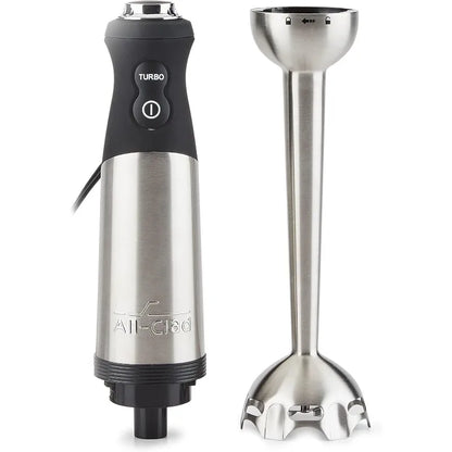 Electrics Stainless Steel Immersion Blender 2 Piece Turbo Function 600 Watts Detachable, Variable Speed Control, Hand Blander
