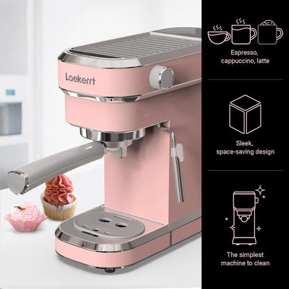 Professional Espresso Machine 20 Bar, Espresso Maker with Milk Frother Steam Wand, Stainless Steel Home Coffee Machines