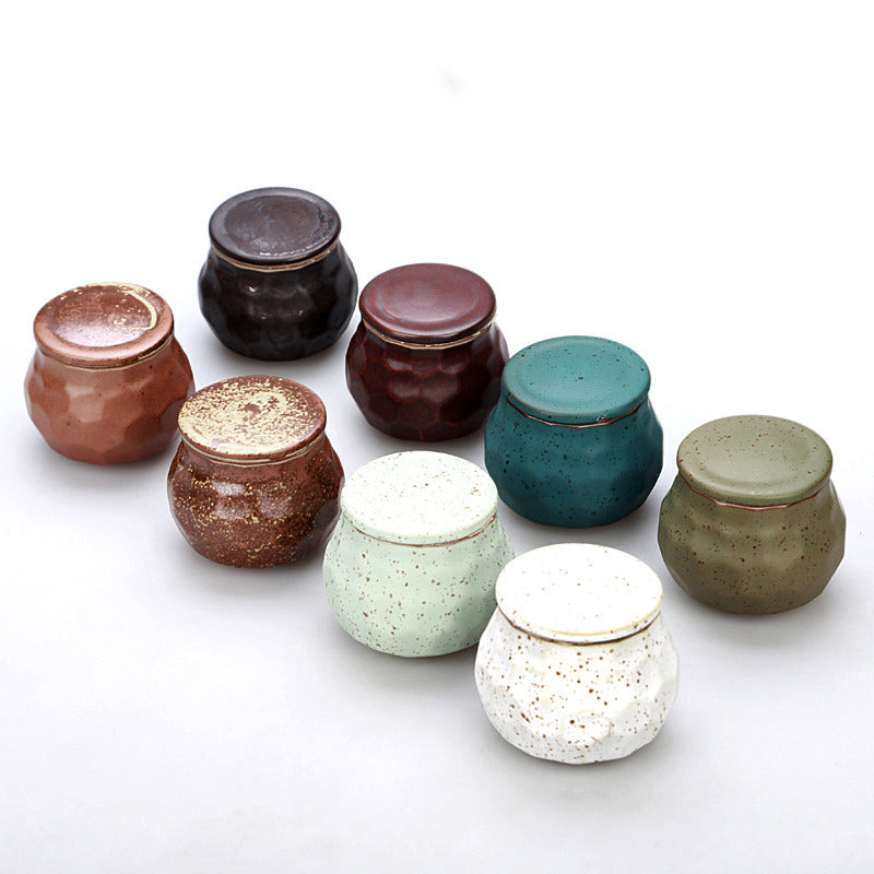 Sealed terracotta tea caddy