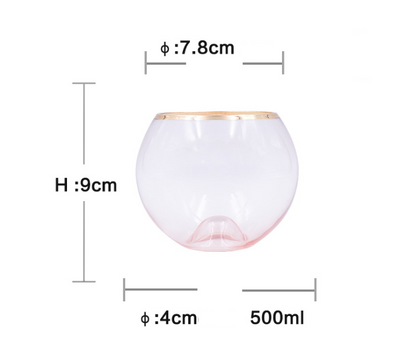 Color: Pink, Size: 500ml - Glass wine glass