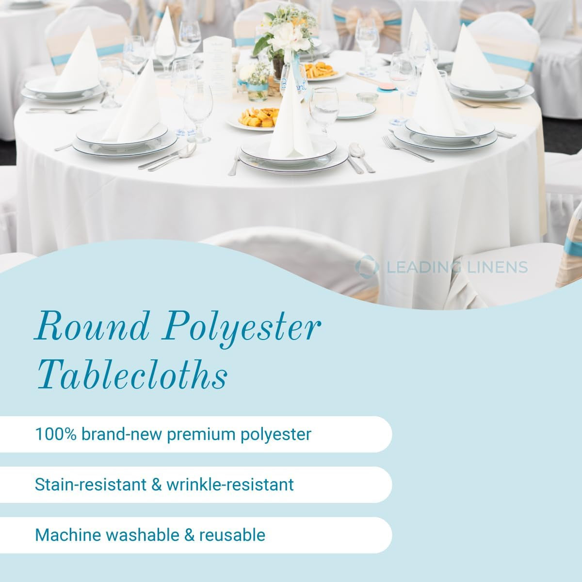 10-Pack of 120-Inch Round Black Polyester Tablecloths - Durable, Machine Washable, and Wrinkle-Resistant Linens for 8-Foot Tables - Ideal for Weddings, Banquets, Restaurants, and Events