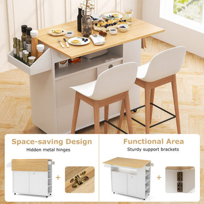 Mobile Kitchen Island Cart with Integrated Power Outlet for Dining Spaces