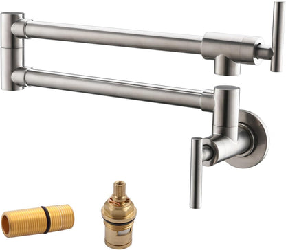 Brushed Nickel Brass Pot Filler: Elevate Your Kitchen Experience for Coffee Aficionados