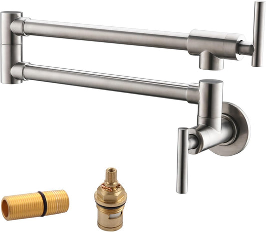 Brushed Nickel Brass Pot Filler: Elevate Your Kitchen Experience for Coffee Aficionados