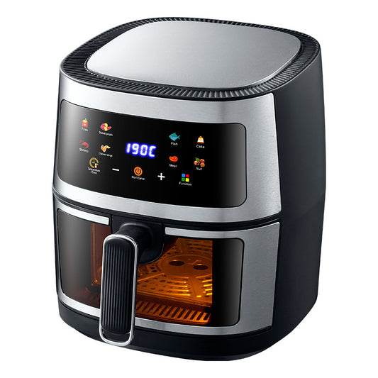 Color: Stainless Steel Air Fryer | Multifunctional Electric Oven | British Standard - Large Capacity Household Appliance