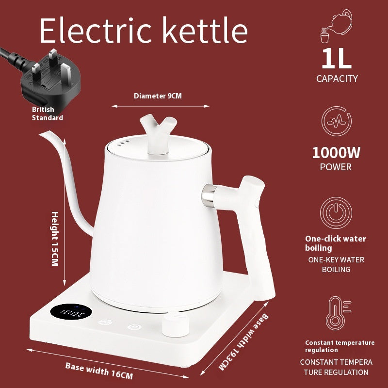 Color: White, Electrical Outlet: UK - Constant Temperature Kettle Electric Kettle Hand Made Coffee Maker