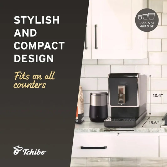 Single Serve Coffee Maker - Automatic Espresso and Coffee Machine - Built-in Grinder, No Coffee Pods Needed