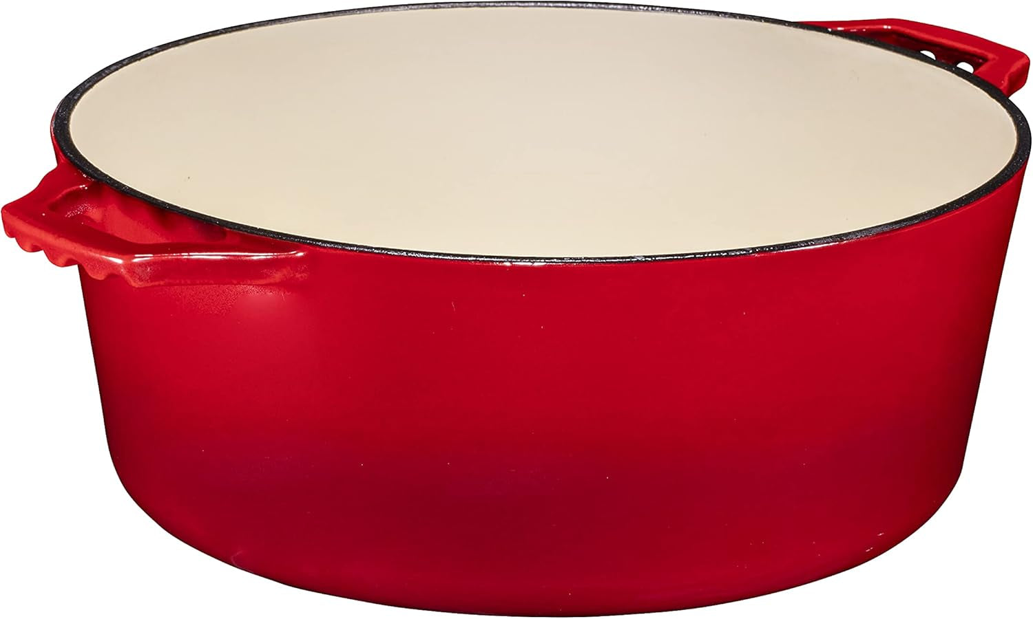 Bruntmor 2-in-1 Enamel Cast Iron Dutch Oven with Skillet Lid - 7 Quart Red Cookware for Casseroles and Braising