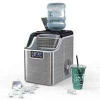 Electric Countertop Ice Maker 40-Lb Ice per Day Countertop or Portable Cubed Ice Maker (Silver)