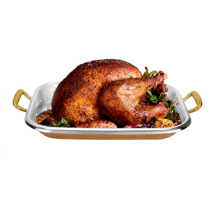 Home Kichen Professional Square Baking Tray Bakeware Non Stick Carbon Turkey Roaster Rectangular Baking Pan Tray With Roast Rack