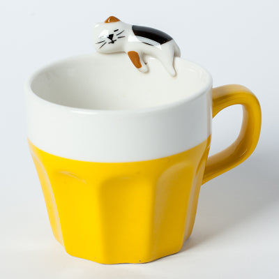 Minimalist cup, ceramic coffee cup, cartoon milk cup, sleepingwater cup, spoon spoon, lovers cup.