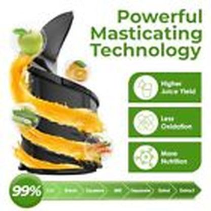 Masticating Juicer Machines, 350W Slow Cold Press Juicer with Stainless Steel