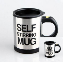 Black Automatic Self Stirring Mug - Creative Stainless Steel Coffee Mixer Cup